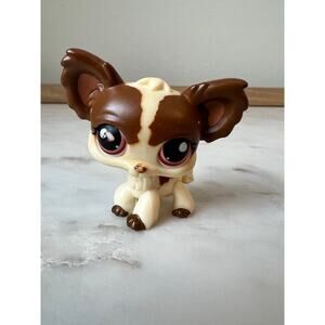 Littlest Pet Shop Authentic LPS #385 Cream Brown Chihuahua Red Eyes 2007